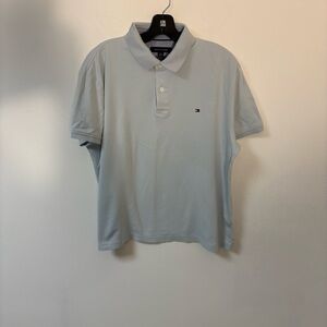 Tommy Hilfiger Men's Light Blue Polo Shirt Cotton Classic Fit Large